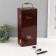 Casket Wood for a bottle "Corona - Crown and Leo" Red tree 3 objects 15x11x35 cm