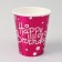 Paper glasses “Happy birthday”, set, 6 pcs., Fuchsia color