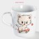 Ceramic share mug "Kitten on the skate", 230 ml, white color