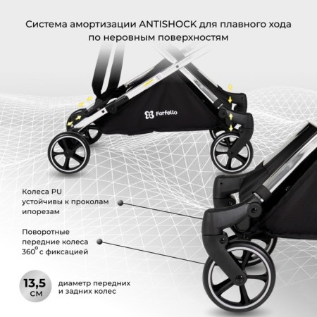 Walking stroller Farfello Bliss Pro BLP-1, Grey color-5