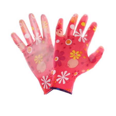 Garden, nylon gloves, with PVC half -willed, size 8, color mix, Greengo-1