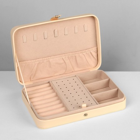 Organizer for jewelry "Portable box", 8 stripes, 3 places, 14 × 21 × 4.5 cm, white color-4