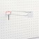 A single hook with a price -holder for perforation, step 50 mm, d = 4.8 mm, l = 300 mm, chromium color