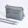 Cross-Bodi Bag on a zipper, 3 external pockets, the color of a gray-blue