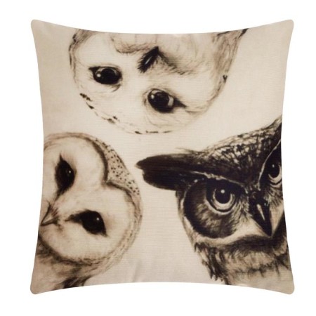 Pillowcase decorative Ethel "Owls" 40x40 cm, velor