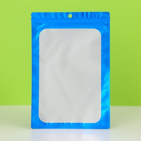SIP-LOK package with a window, with Euroslot, blue, 15.5 x 23.5 cm-2