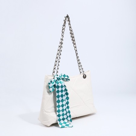 Zipper bag with lightning, white color-2