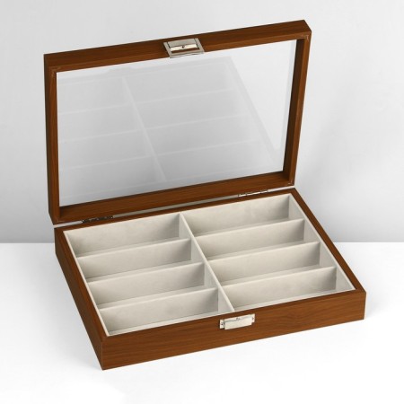 Decoration stand, wood, 8 cells, 34.8 × 25.7 × 7.5 cm, color gray color-1