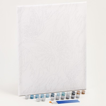 Picture on numbers on a canvas with a subframe with a gold paint "Butterfly", 40 x 50 cm-1