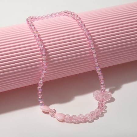 Children's "chosen" bow with a heart, pink color