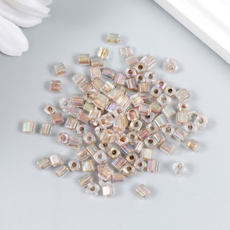 Glass beads 6/0 "Cube. Translucent. Karamel" 10 grams-1