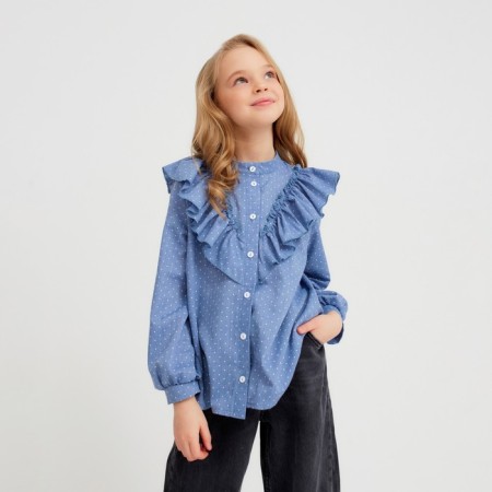 Children's shirt Minaku: Cotton Collection Blue Blue, Height 104