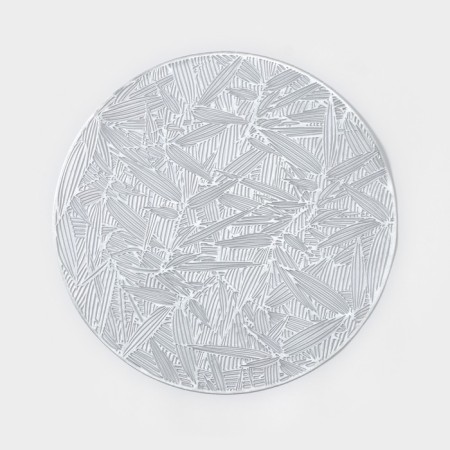 Set of serving napkins on the table “Leaves”, d = 38 cm, 4 pcs, silver color-2
