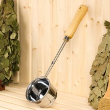 Stainless steel bathhouse, 0.4l, 46 cm, with a wooden handle