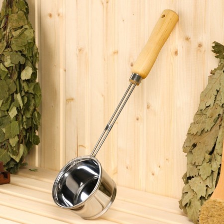 Stainless steel bathhouse, 0.4l, 46 cm, with a wooden handle