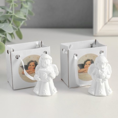 Polystone souvenir "Snowthrough angel in a dress with flowers" mix 5.2x3.3x3 cm