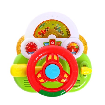 Musical steering wheel "cars", light and sound effects, works from batteries-5