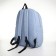 Youth backpack from textiles, 2 parts on lightning, 3 pockets, blue color