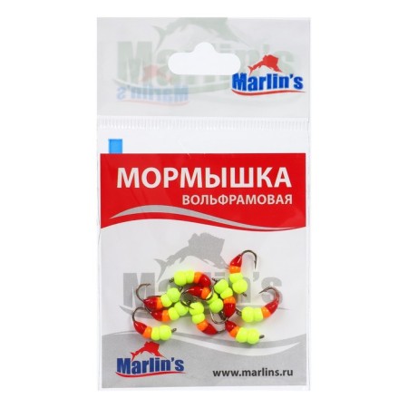 Mormyshka Wolfram Marlin’s Murash No. 3, 4 mm, 1 g, orange color, lemon, 10 pcs.-1