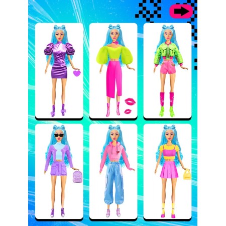 Magnetic set "Stylish collection", 3 dolls, 88 elements of clothing-3