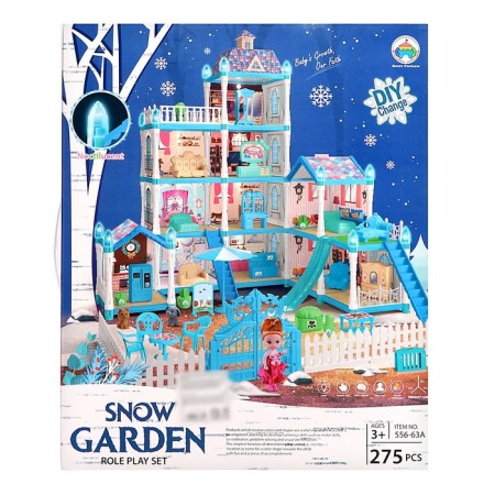 House for dolls "Winter Palace" with a doll, pets and accessories-5