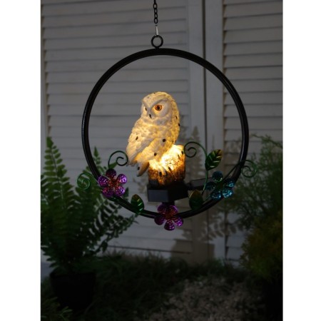 Garden lamp on the sunny battery "Polar owl", 27 cm, 1 LED, glow warm white