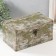 Casket wood to the leatherette "map" 24x14x12 cm