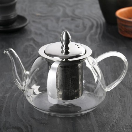 Glass teapot with metal sieve "Jacques", 700 ml