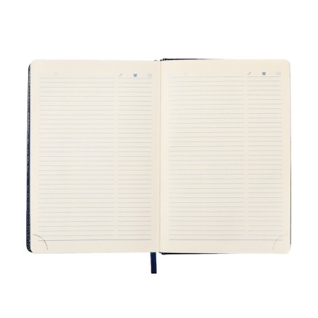 Dated diary of 2025, A5, 168 sheets in a ruler, leatherette "Nebraska", silver cut, blue-12