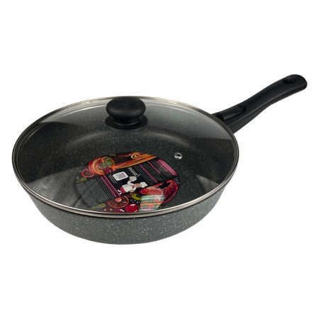 Deep pan -Panair Sogretta, removable handle, with a lid, cast aluminum, d = 24 cm-10