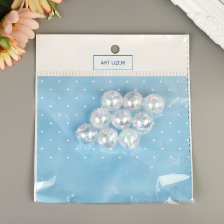 Beads for creativity Plastic "Pearl" Transparent "set of 20 g 1.6x1.6 cm-3