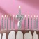 Set of candles number "7" + classic, silver, 10 cm