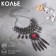 Necklace "openwork feathers" circle, red color in black silver, 35 cm