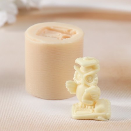 Silicone Mold "Scientific Owl No. 1" 4x4.2x4.2 cm-3