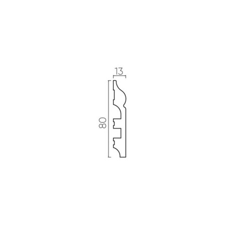 Skirting shock -resistant white 80x13x2000mm-1
