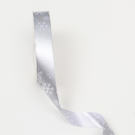 Ribbon for decor and gifts, snowflakes, 2 cm x 45 m-2