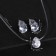 Set 2 objects: earrings, pendant “on the fishing line” Drip, white color in silver, 35cm
