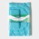 Lotos -shaped bathtub set, rug 43 × 90 cm, pillow 33 × 33 cm, blue color
