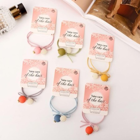 Hair gum "Patricia" pearls ball, mix-1