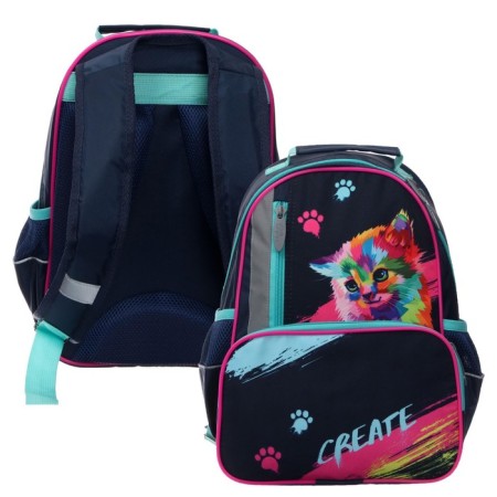 School backpack, 37 x 26 x 13 cm, ergonomic back, calligrata orth "cat"-5