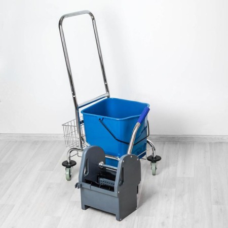 Simultaneous cleaning trim with spin and net, 23 l, chrome frame-5