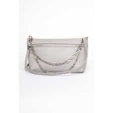 Bag Cross-Body Women's, genuine leather, ludor gray, 25x7x13 cm
