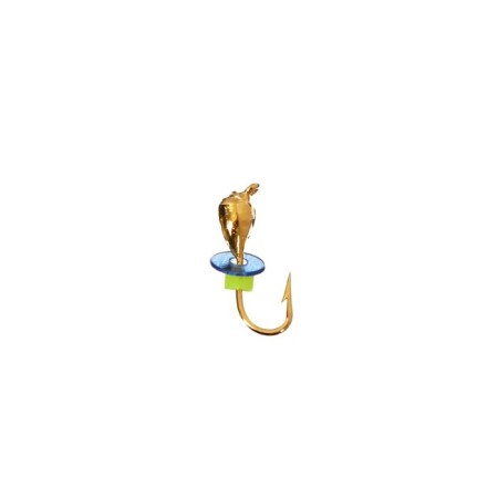 Mormyshka drop (gold galvanic), weight 0.15 g, size 2