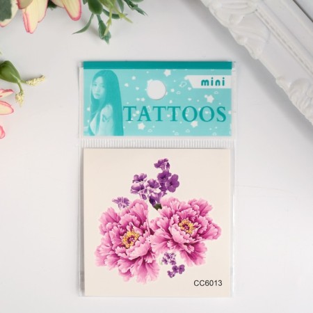 Tattoo on the body color "Eastern flowers" 6x6 cm-3