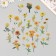Plastic stickers "Summer flowers. Yellow" set 40 pcs 15x8 cm