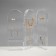 Steaches for earrings, 3 sections, 8 rows, 21 × 2 × 28 cm, the color is transparent
