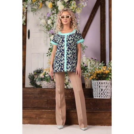 Female blouse, size 44, turquoise color-4