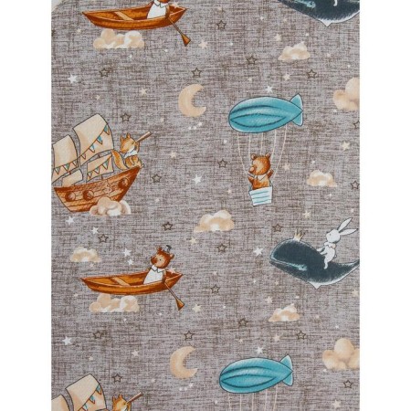 A set of pillowcases, size 40x60 cm, travelers print, gray color - 2 pcs.-4