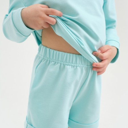 Костюм детский (толстовка, шорты) KAFTAN "Basic line", рост 122-128, цвет бирюзовый-3
