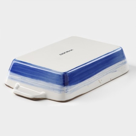 Porcelain baking form rectangular shares "Cosmos", 700 ml, 23.5 × 13.5 × 4.5 cm, blue color-2